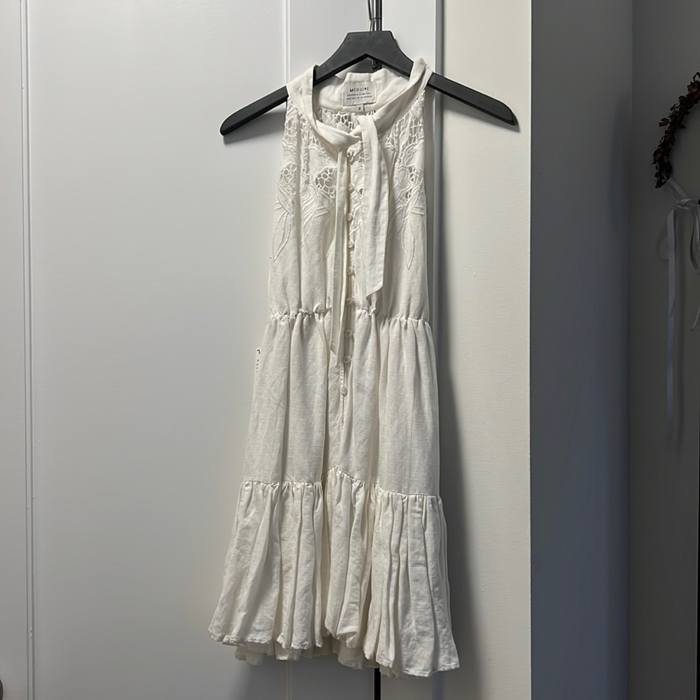 MCGUIRE White Eyelet Embroidered Dress NWT Small
